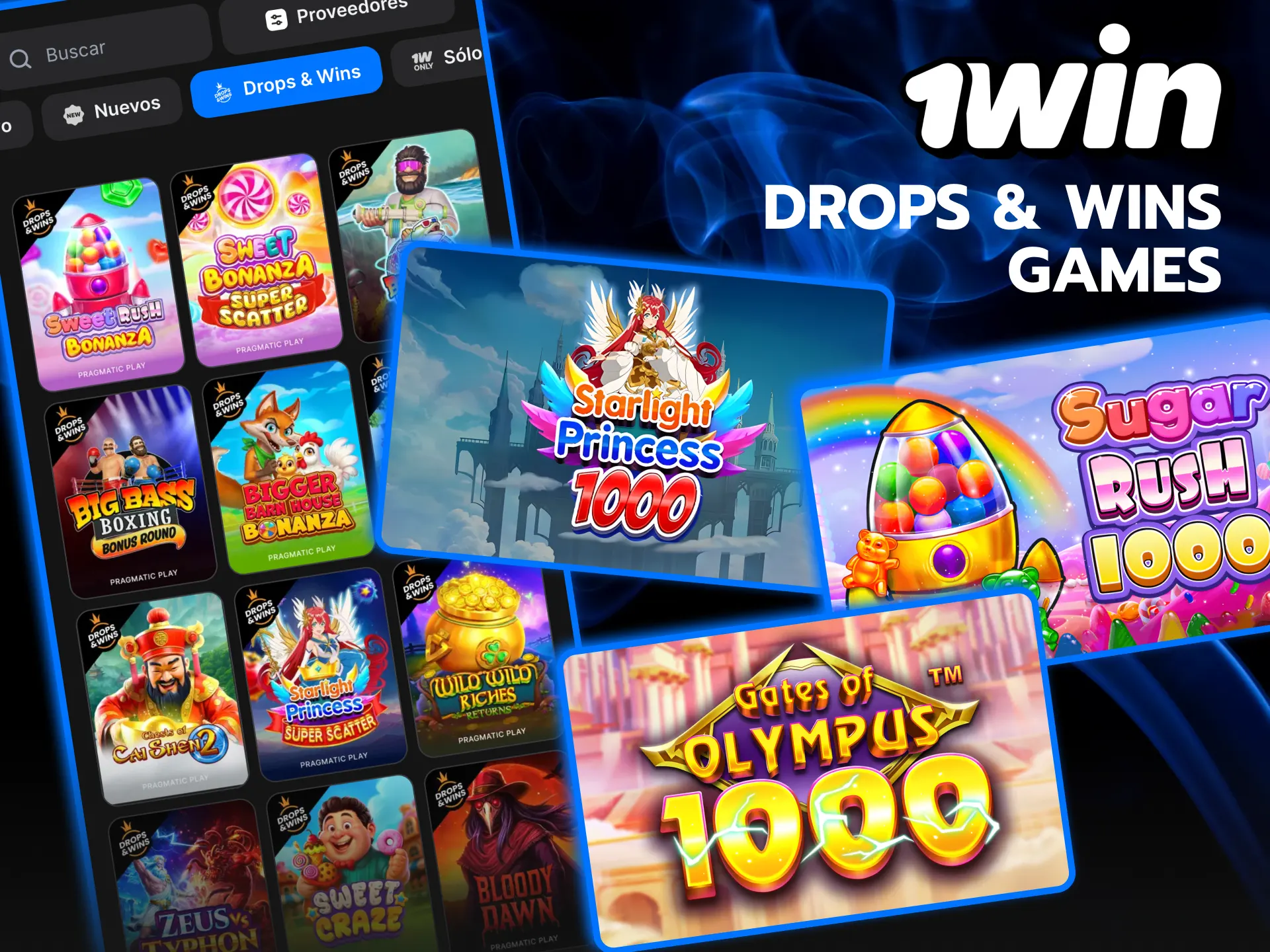 1win ofrece slots Drops Wins en promociones especiales.